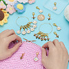 10Pcs 2 Style Alloy Enamel Pendant Locking Stitch Markers HJEW-HY00117-3