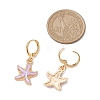 Alloy Enamel Starfish Hoop Earrings EJEW-JE06139-3