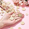 100Pcs 5 Styles Wooden Buttons BUTT-YW0001-03-4