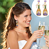 1 Pair Carnival Theme Glitter Zinc Alloy Champagne Winebottle Dangle Stud Earrings EJEW-UN0002-75-5