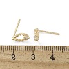 Brass Glass Stud Earrings EJEW-Q014-22G-3
