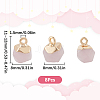 8Pcs Electroplate Natural Rose Quartz Star Cut Round Charms G-SC0003-04-2