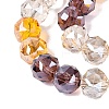 Electroplate Transparent Glass Beads Strands EGLA-Q135-8MM-C09-4