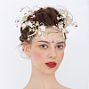 1Pc Alloy with Resin and Polyester Headpiece Cap AJEW-CY0001-92-7