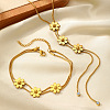 Flower Brass Crystal Rhinestone Lariat Necklaces & Bracelets Sets for Women FS-WG6DD0C-01-3