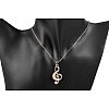 Music Symbol Real Rose Gold Plated Alloy Pendant Necklaces NJEW-AA00067-13RG-4