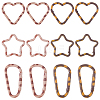 12Pcs 6 Styles Alloy Spring Gate Rings FIND-HS0002-71-1