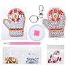 Gloves DIY Diamond Painting Keychain Kits DIAM-PW0010-70P-1