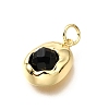 Natural Black Onyx(Dyed and Heated) Faceted Oval Charms KK-V011-45B-G-2