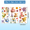 3 Sheets 3 Styles Flower PVC Waterproof Decorative Stickers DIY-WH0404-032-3