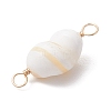 Natural Conch Shell Connector Charms PALLOY-JF02812-02-5