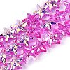 Electroplate Transparent Glass Beads Strands EGLA-Q136-01A-14-1