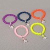 Stretchy Frosted Glass Beads Kids Charm Bracelets for Children's Day BJEW-JB01769-1