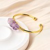 Natural Amethyst Beads Cuff Bangles for Women BJEW-Q035-01G-05-4