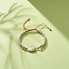 Teardrop Natural & Synthetic Howlite Braided Bead Bracelet BJEW-JB08116-04-2