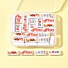 40Pcs 4 Colors Printed  Opaque Acrylic Beads OACR-FS0004-05-9
