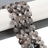 Natural Tourmalinated Quartz Beads Strands G-B094-A25-01-1