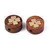 Natural Sandalwood Mala and Brass Finding Beads WOOD-T032-33D-2