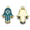 Spray Painted Alloy Pendants PALLOY-Q436-009B-NR-3