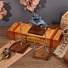 4Pcs Iron with Square Wood Base Crystal Ball Display Rack for Gemstone Agate Mineral Display ODIS-FH0001-20-4