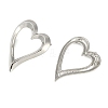 Heart Rack Plating Brass Stud Earrings for Women EJEW-S325-04P-2