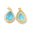 Real 16K Gold Plated Brass Micro Pave Cubic Zirconia Pendants ZIRC-L103-062G-03-1