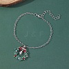 Christmas Wreath & Bell Alloy Rhinestone Pendant Necklaces & Dangle Earrings & Charm Bracelets & Brooch Sets WG06691-10-5