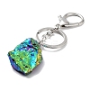 Electroplated Natural Quartz Crystal Keychain KEYC-M022-06-2