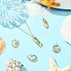 5Pcs 5 Styles Natural Paua Shell Pendants KK-CJ0003-10-6
