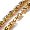 Vacuum Plating 201 Stainless Steel Rope chain Necklaces NJEW-H033-06B-G-2