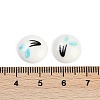 White and Black Flat Round Cartoon Resin Cabochons LS-CRES-Q009-01H-2
