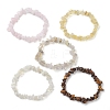 12 Constellation Natural Mixed Gemstone Chip Beaded Stretch Bracelets Sets for Women Men BJEW-JB10264-07-3