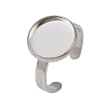 304 Stainless Steel Cuff Ring Components STAS-D372-07P-04-1