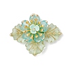 Brass Glass Seed Beaded Flower Pendants PALLOY-MZ01118-02-1
