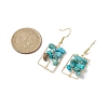Dyed Natural Howlite Chips Tree Dangle Earrings EJEW-JE05734-01-3