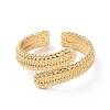 Brass Hollow Out Rectangle Open Cuff Ring for Women RJEW-E072-26G-2