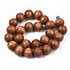Spray Painted Natural Wood Beads Strands WOOD-S053-57E-2