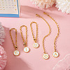 5Pcs 5 Styles Flat Round with Letter Alloy Enamel Wine Glass Charms HJEW-TA0001-14-4