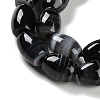 Natural Black Striped Agate/Banded Agate Beads Strand G-NH0019-C03-06-3