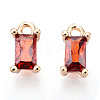 Brass Cubic Zirconia Charms X1-KK-S350-367O-1