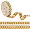 about 10.5~11 yards Ethnic Style Polycotton Jacquard Leaf Ribbons OCOR-GO0001-15C-1