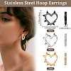 6Pcs 3 Colors Stainless Steel Hoop Earrings EJEW-BBC0001-88-2