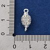 Brass Micro Pave Clear Cubic Zirconia Hollow Oval Connector Charms KK-A230-05A-S-3