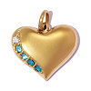 304 Stainless Steel with Light Sapphire Rhinestone Charms RB-OY001-31G-1