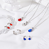 Alloy Rhinestone Pendant Necklace & Stud Earring Sets SJEW-LP0001-46A-3