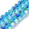 Transparent Electroplate Glass Beads Strands X-GLAA-Q099-C01-08-1-1