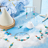 24Pcs 4 Colors Summer Beach Dyed Synthetic Turquoise Starfish & Natural Mixed Stone Faceted Round Beaded Connector Charms PALLOY-FH00160-5