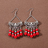 Bohemian tassel turquoise earrings JU8957-35-1