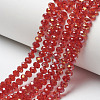 Electroplate Transparent Glass Beads Strands EGLA-A034-T6mm-H11-1
