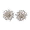 Flower Alloy Stud Earrings for Women EJEW-A112-08P-2